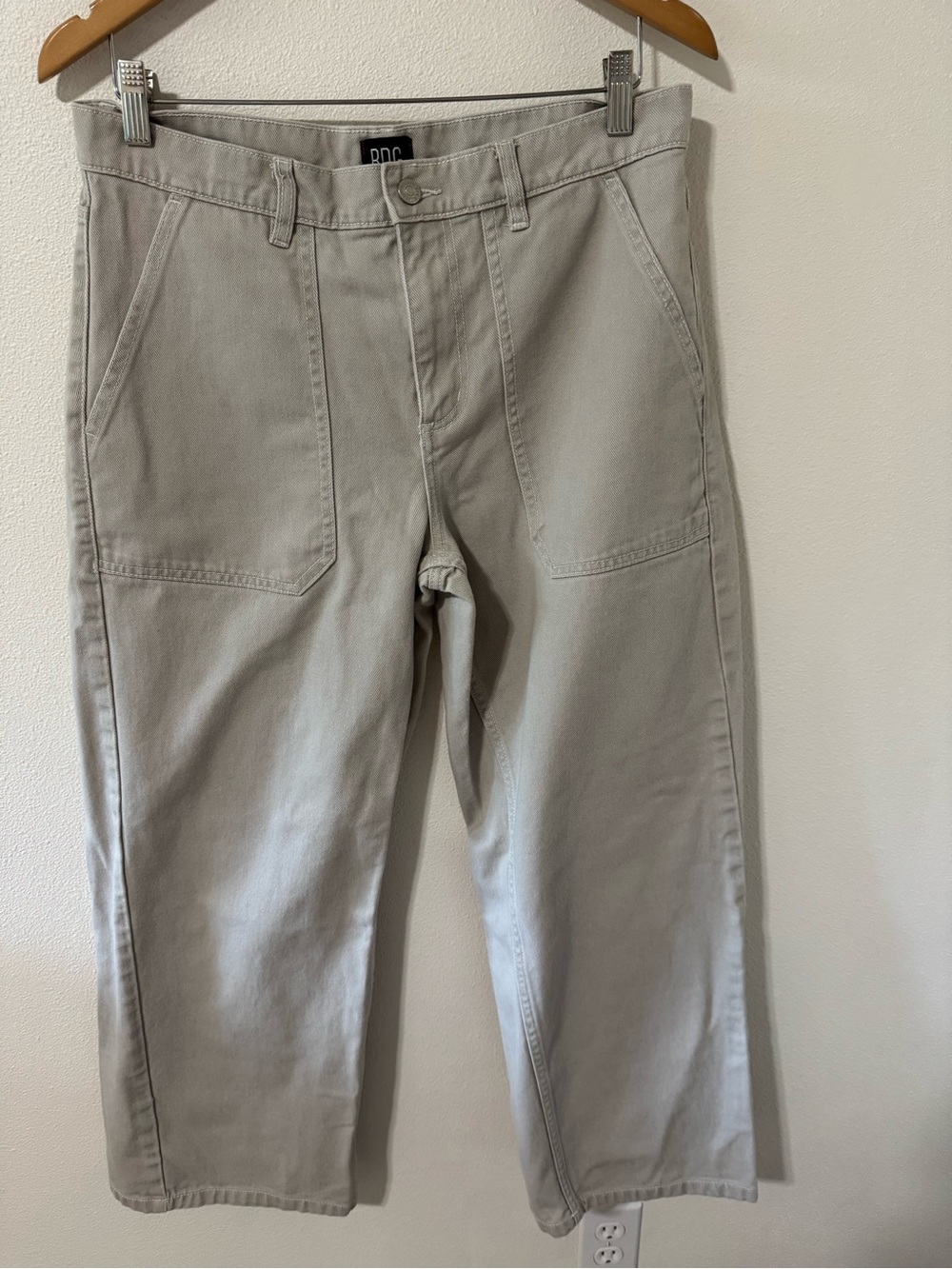 Urban Outfitters BDG Wide Leg High Rise Ankle Jeans Light Gray Cotton Baggy-29